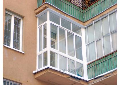 Французское остекление балкона алюминиевыми окнами от пола до потолка в Подольске