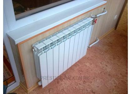 Теплое остекление балкона пластиковыми окнами и установкой масляного обогревателя в Подольске