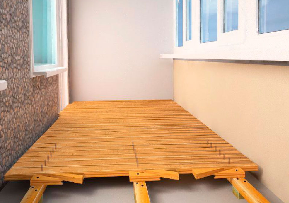 Настил полов балконов и лоджии в Подольске