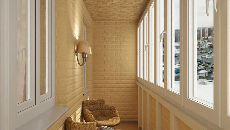 Теплое остекление с утеплением и отделкой декоративным кирпичом в Подольске